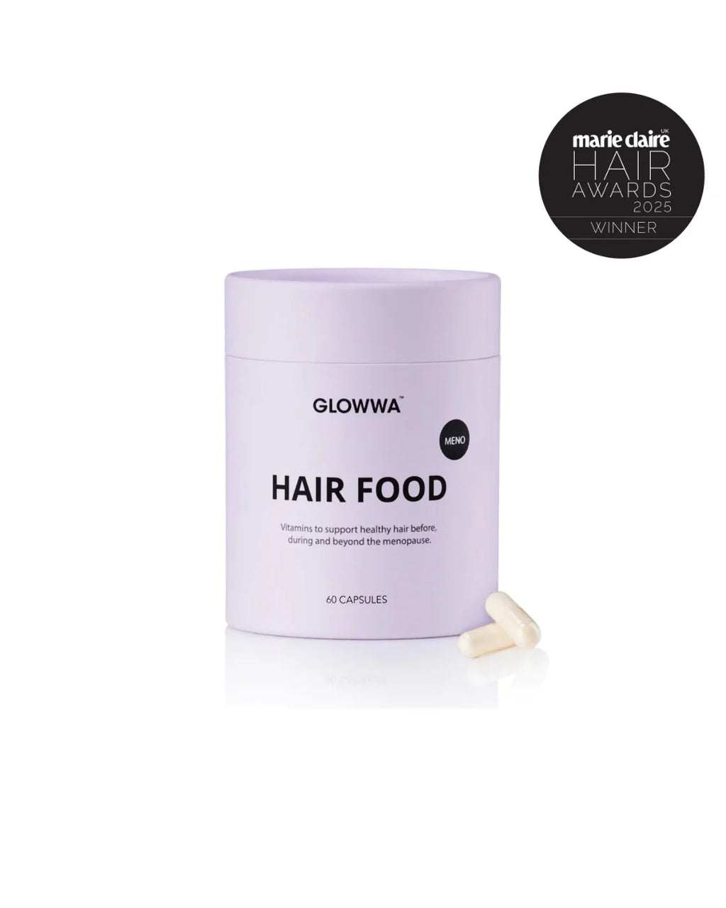 Glowwa Hair Food Meno 60 capsules – menopause hair supplement